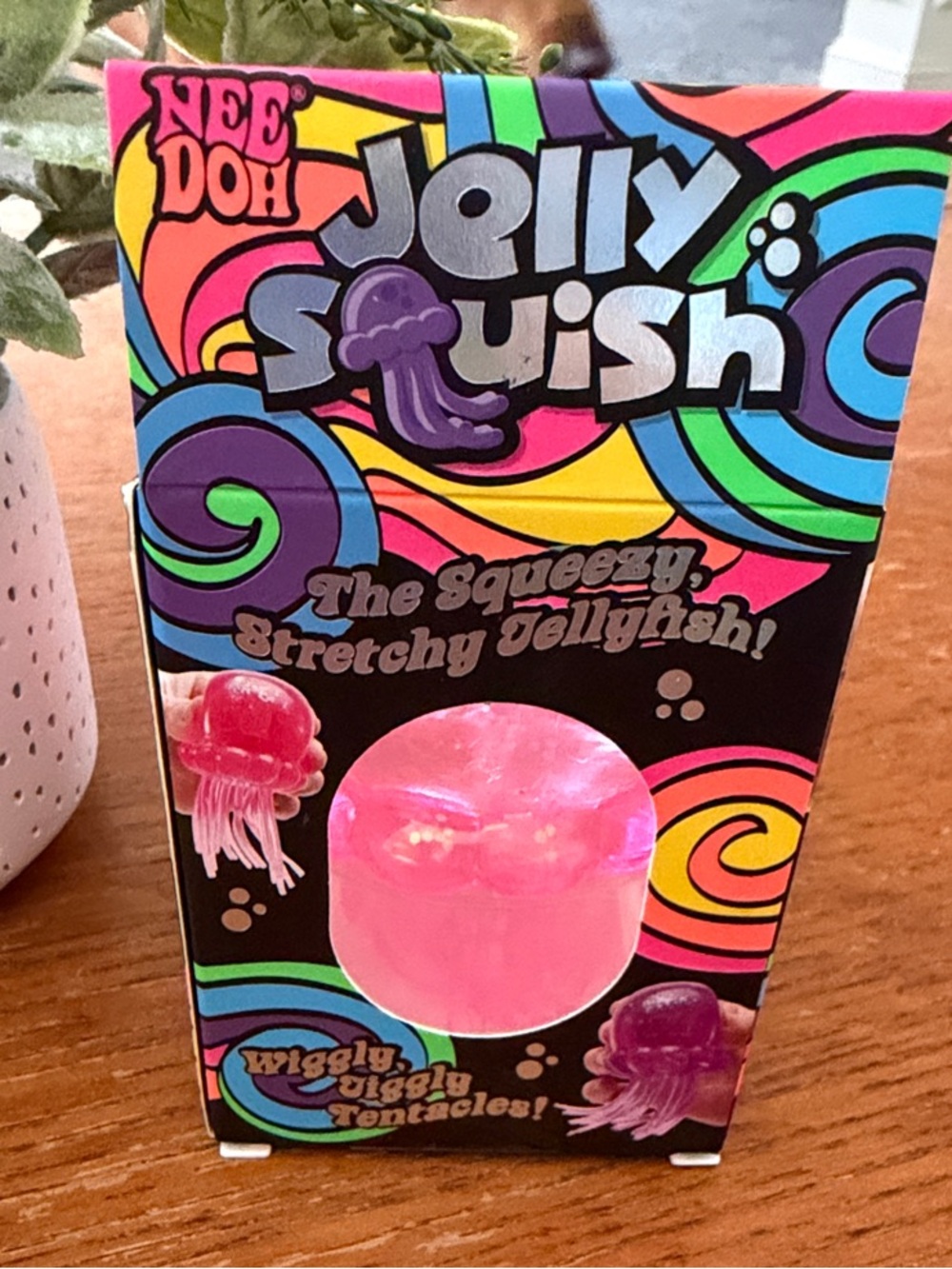 💯 AUTHENTIC Nee Doh JELLY Squish Pink Stretchy Jellyfish Toy